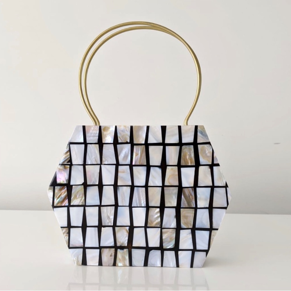 NEW - RAMLA Pearly Shell Clutch - Picture 6 of 11